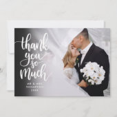 Script Hartelijk Dank Gouden Hartjes Trouwfoto Bedankkaart (Voorkant)