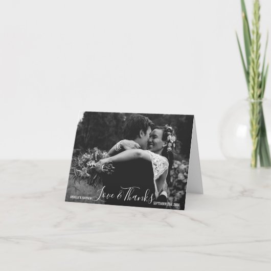 Script HARTELIJK DANK JE WEDDING ANNIVERSARY | Voe Bedankkaart (Voorkant)