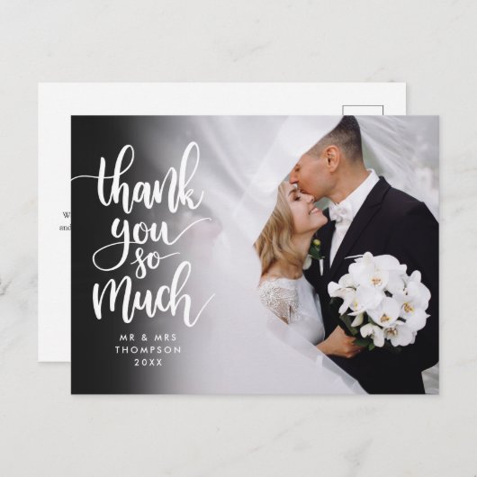 Script Hartelijk Dank Trouwfoto Hartelijk Dank Briefkaart (Voorkant / Achterkant)