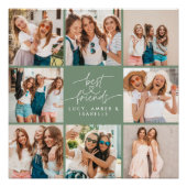 Script hartgebruik moderne multi foto beste vriend perfect poster (Voorkant)