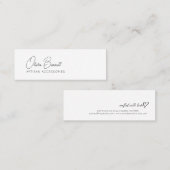 Script Heart Earring display holder Mini Visitekaartje (Voorkant / Achterkant)