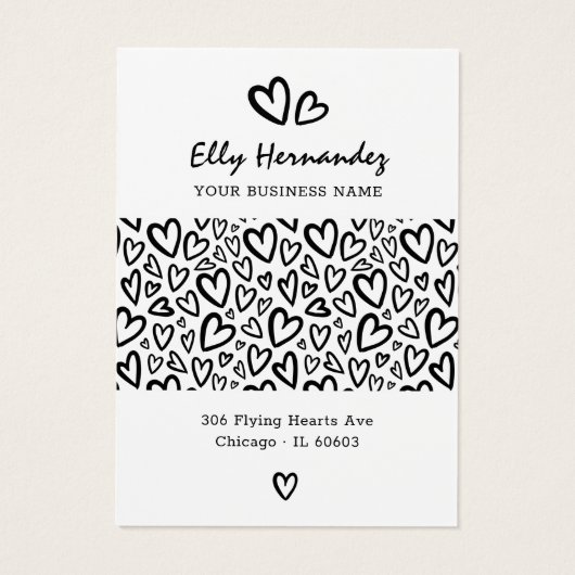 Script Heart Earring Ketting Sieraden Display Kaar Visitekaartje (Achterkant)