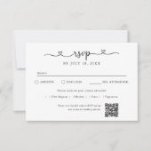 Script Heart QR Code Photo Off White RSVP (Voorkant)
