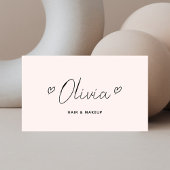 Script Hearts Minimalist Pastel Roze Visitekaartje