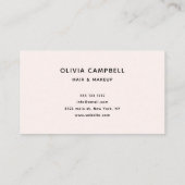 Script Hearts Minimalist Pastel Roze Visitekaartje (Achterkant)