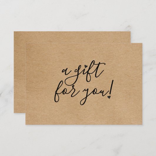 Script Hearts Rustic Kraft Cadeaucertificaat (Voorkant / Achterkant)