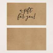Script Hearts Rustieke Kraft Cadeaubon Visitekaartje (Voorkant /achterkant)