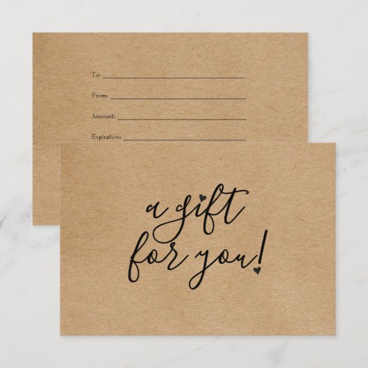 Script Hearts Rustige Kraft Cadeaubon (Voorkant / Achterkant)