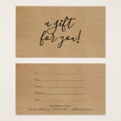 Script Hearts Rustige Kraft Cadeaubon Visitekaartje (Voorkant /achterkant)