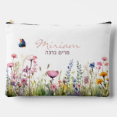 Script Hebreeuwse naam Elegant Waterverf Floral Etui (Voorkant)