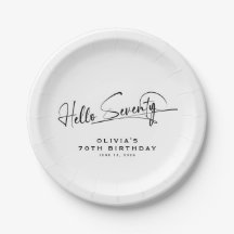 Script Hello Seventy Minimalistisch 70e Verjaardag