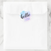 Script HELLO Watercolor Splash Ronde Sticker (Tas)