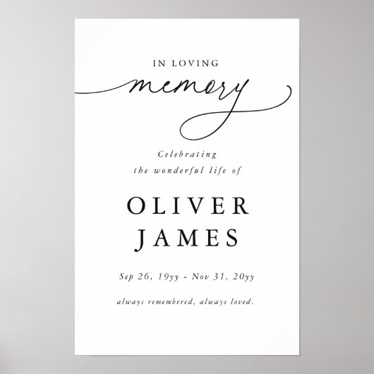 Script Herdenkingsceremonie van het Leven Funeral Poster (Voorkant)
