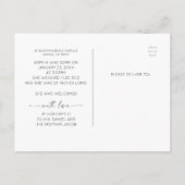 Script Het is een meisje Baby geboortekaartfoto Briefkaart (Achterkant)