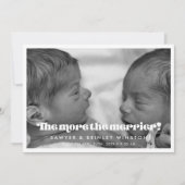  script Hoe meer de merrier twins foto Aankondiging (Voorkant)