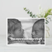  script Hoe meer de merrier twins foto Aankondiging (Staand voorkant)