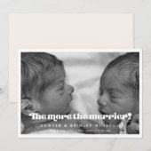  script Hoe meer de merrier twins foto Aankondiging (Voorkant / Achterkant)