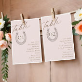 Script Hoefijzer Tafelnummer Zittingkaart Kaarten