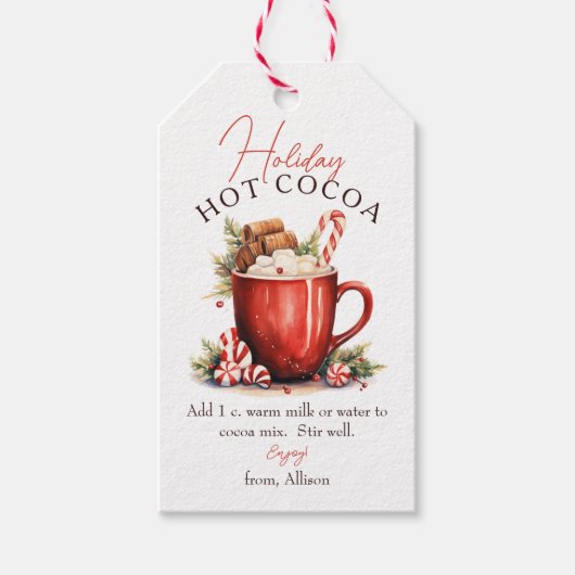 Script Holiday Cocoa Gift Labels Cadeaulabel (Voorkant)