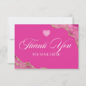 Script Hot-roze marmer Business Hartelijk dank Bedankkaart (Voorkant)