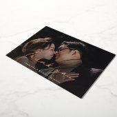 Script Huwelijksfoto Roos Gouden Folie Dank u Kaar Folie Uitnodiging (Gedraaid)