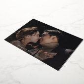 Script Huwelijksfoto Roos Gouden Folie Dank u Kaar Uitnodiging (Gedraaid)