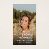 Script In Loving Memory Foto Condoleance Gebedskaa Visitekaartje (Voorkant)