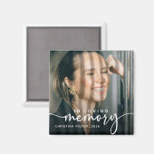 Script In Loving Memory Foto Herdenking Magneet (Voorkant / Achterkant)