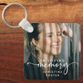 Script In Loving Memory Foto-herdenking Sleutelhanger (Voorkant)