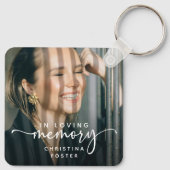 Script In Loving Memory Foto-herdenking Sleutelhanger (Achterkant)