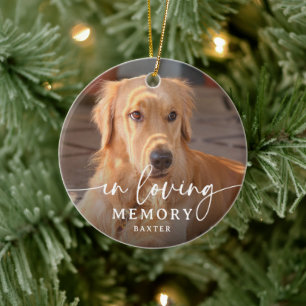 Script In Loving Memory Foto Hondengedenkteken Keramisch Ornament