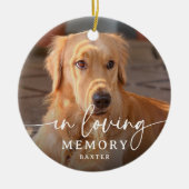 Script In Loving Memory Foto Hondengedenkteken Keramisch Ornament (Voorkant)