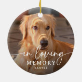 Script In Loving Memory Foto Hondengedenkteken Keramisch Ornament (Achterkant)