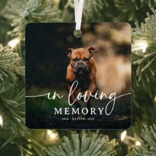 Script In Loving Memory Foto Hondengedenkteken Metalen Ornament