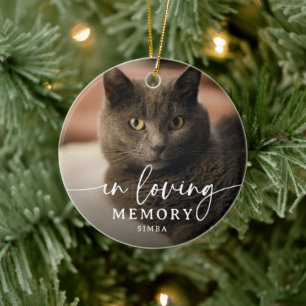 Script In Loving Memory Foto Kat Herdenking Keramisch Ornament