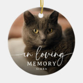 Script In Loving Memory Foto Kat Herdenking Keramisch Ornament (Voorkant)