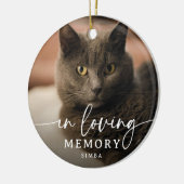 Script In Loving Memory Foto Kat Herdenking Keramisch Ornament (Links)