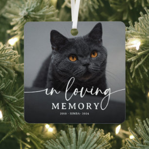 Script In Loving Memory Foto Kat Herdenking Metalen Ornament