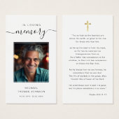 Script In Loving Memory Roukaart Funeral Foto Gebe Visitekaartje (Voorkant /achterkant)