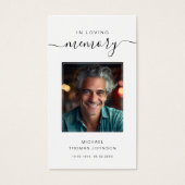 Script In Loving Memory Roukaart Funeral Foto Gebe Visitekaartje (Voorkant)