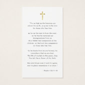 Script In Loving Memory Roukaart Funeral Foto Gebe Visitekaartje (Achterkant)