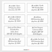 Script Individuele ontvanger Naam Adres Verzending Sticker (Vel)
