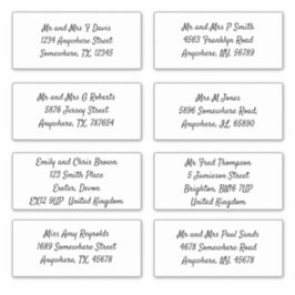 Script Individuele ontvanger Naam Adres Verzending Sticker