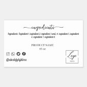 Script Ingredient Product Label Sticker (Voorkant)