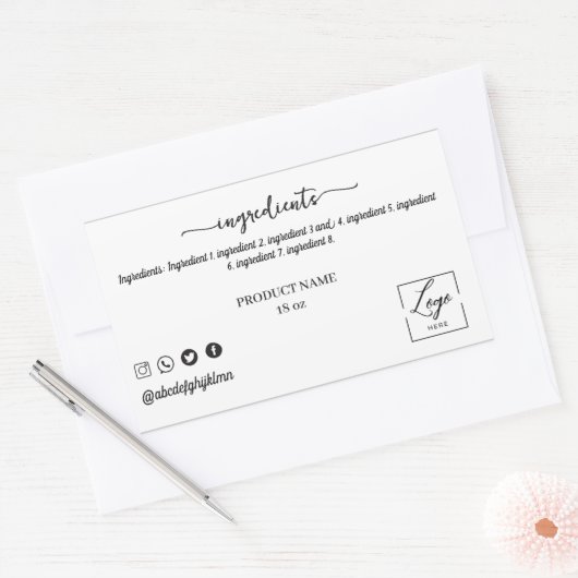 Script Ingredient Product Label Sticker (Envelop)