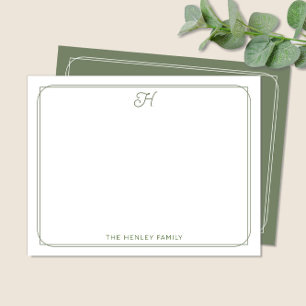 Script Initial Mooie Familie Briefpapier Groen Notitiekaartje