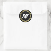 script initialen verticale liefde bruiloft ronde sticker (Tas)