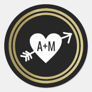 script initialen verticale liefde bruiloft ronde sticker