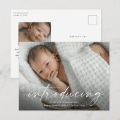 Script Introductie Baby Foto Bedankkaart Briefkaart (Voorkant / Achterkant)