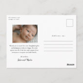 Script Introductie Baby Foto Bedankkaart Briefkaart (Achterkant)